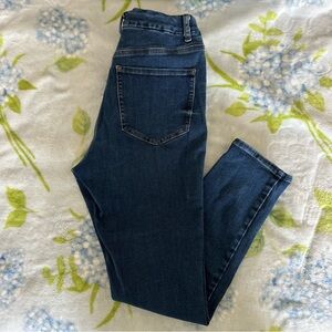 Express Skinny High Rise Jeans in Dark Blue Denim